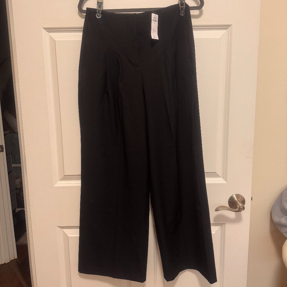 Abercrombie & Fitch Black Wide Leg Trouser Pants Size 27 NWT